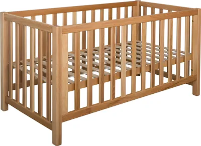 Produktbild von Bubema Nils classic  Babybett aus massiver Buche umwandelbar in Sofa, inkl. Rollrost, Größe: 70x140 cm, Farbe: Natur geölt
