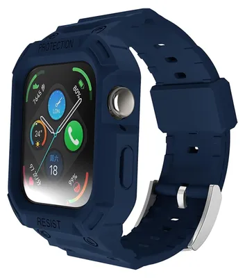 Produktbild von Für Huawei Watch Fit 3 TPU Uhrenarmband mit integriertem Gehäuse Ersatz Armband Dunkelblau