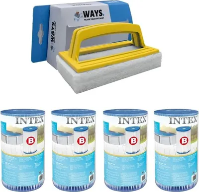 Produktbild von Intex - Filter Typ B - 4 Stück - Passend für Filterpumpe 28634GS & WAYS Scheuerbürste