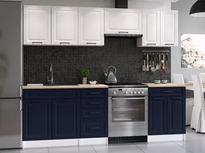 Obrázek produktu pro Kuchyňská linka INGRID 240cm - Bílá + marine blue