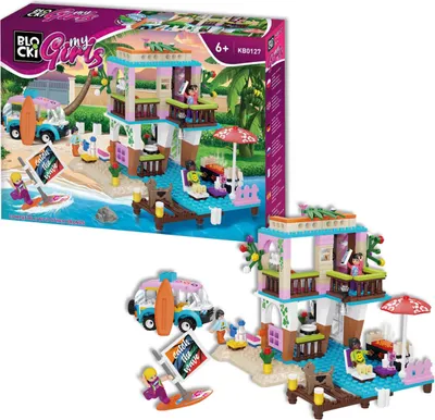 Produktbild von BLOCKI MyGirls Mädchen Strandhaus Sommer Blöcke Bausatz Spielzeug