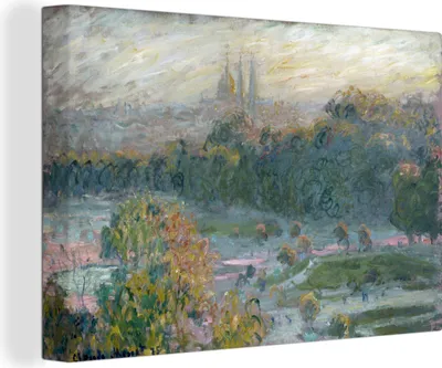 Produktbild von OneMillionCanvasses® - Leinwandbilder - 150x100 cm, Die Tuilerien - Gemälde von Claude Monet, Wandbilder Kunstdruck Wanddekoration - Foto auf Leinwand - Gemälde auf Holzrahmen