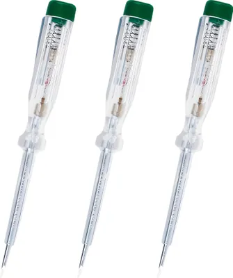 Image de O4L Testeur de tension unipolaire avec lampe témoin intégrée, lame de tournevis et clip de fixation en métal, lot de 3