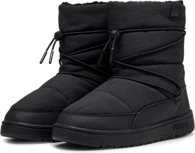 A pair of black PUMA snow boots.