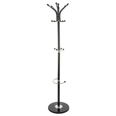 Immagine prodotto di 5five Simply Smart Standgarderobe mit 14 Haken und Schirmständer, Garderobenständer, Marmor, Metall, Schwarz, 116861