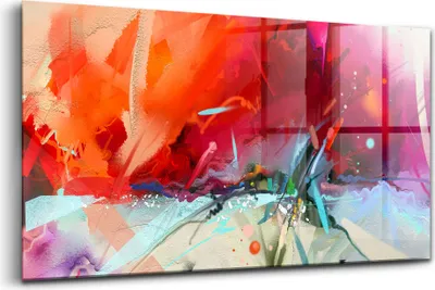 Obrázok produktu pre Obraz z tvrdeného skla - Maľovanie Stien - Temperované Sklo - 120x60 cm - Abstraktné farby