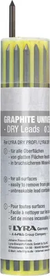 A product package containing graphite leads for a marker.