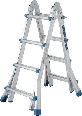 Teleskopleiter Aluminium 3,98 m, klappbar, 13 Stufen, 150 kg