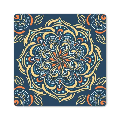 Produktbild von MuchoWow® Mauspad Mousepad Mandala - Gelb - Weiß - Muster 20x20 cm - Mousepads - Maus Mat - Pad - Mausunterlage - Desk Mat - Bureauartikeln