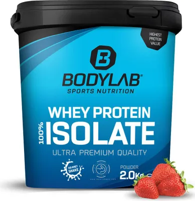 Produktbild von BODYLAB Whey Protein Isolat Pulver - 2000g - Erdbeer
