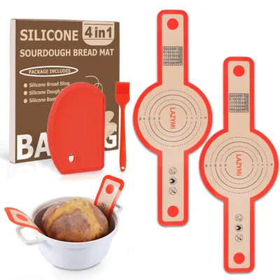Produktbild von 2 Stück Silikon-Backmatten für Brotbackformen, wiederverwendbare Backmatten