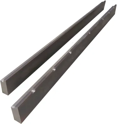 Two metal beams are shown against a white background.