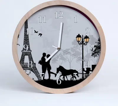 Produktbild von Holzuhr 20fi cm wanduhr - Love Paris