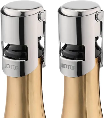 Productafbeelding van Champagne-stoppers met roestvrijstalen champagneflesstop met voedselveilige siliconen - Herbruikbare champagnekurk - Spaarder