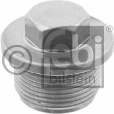 A close-up of a threaded plug with a hexagonal head.