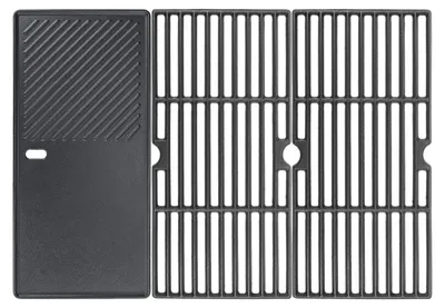Produktbild von Grillplatte aus Gusseisen - 3 Stück - 43 x 21 cm - Für Gasgrills geeignet