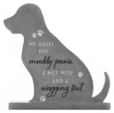 Gedenkstein-Plakette für Hunde, 20 cm, grau