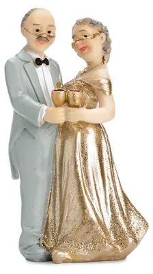 Productafbeelding van Tortenfigur voor de gouden bruiloft 12 cm - 1 stuk