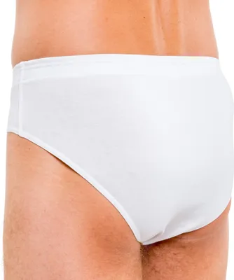 Herren Slip aus Baumwolle weiß hinten