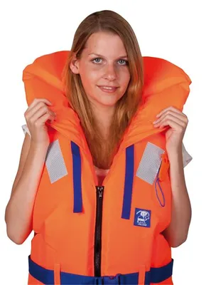 Produktbild von BEMA® Rettungsweste für Erwachsene, Größe XL, mit Sicherheitskragen und Pfeife,