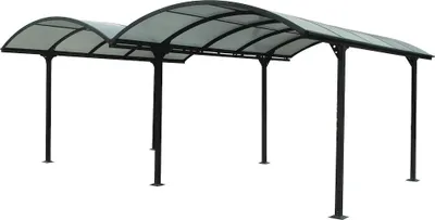 Image de Carport double 28.62m² gris anthracite - Habrita - CAR6048ALRP -