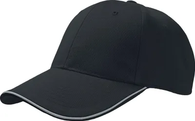 Produktbild von Atlantis Reflect 6 Panel reflektierende Baseball Kappe AB209 (Einheitsgröße) (Schwarz)