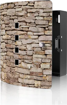 Produktbild von banjado Design Schlüsselkasten aus Edelstahl für 10 Schlüssel, Schlüsselschrank 24 x 21,5 x 7cm groß mit Magnetverschluss,  Stadtmauer [BWSK 10428]