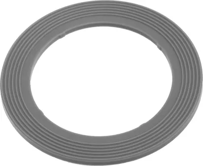 A gray rubber ring with ribbed edges, presented in isolation against a white background.