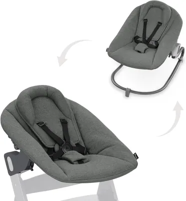 Image de Siège transat pour bébé - Ensemble nouveau-né - Confort pour bébé - Dossier réglable - Dès la naissance - Gris foncé