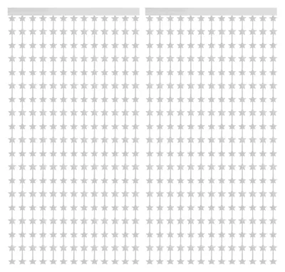 Sterngirlanden 2er-Pack, silber, 2 m x 1 m, Lametta-Deko