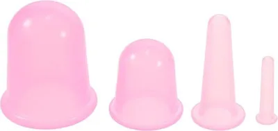 Produktbild von Schröpfen Silikon Vacuum Cup 4 Stück, Cellulite Cup Massagegeräte tools set, Schröpfgläser Anti Aging Anti Cellulite Zurück Körper für Gesicht und ganzen Körper