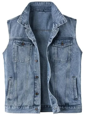Immagine prodotto di Solidchoice - Gilet in denim vintage da uomo, senza maniche