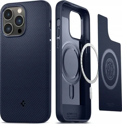 Produktbild von Spigen Hülle Mag Armor MagSafe iPhone 15 Pro Max Blau