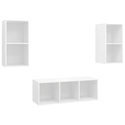 Immagine prodotto di vidaXL Set di mobili TV a 3 pezzi in legno bianco