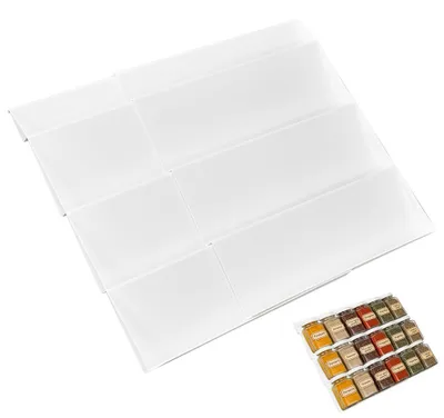 Productafbeelding van Kruidenrek - 3 uittrekbare niveaus - Geschikt voor keukenkastjes en aanrechtbladen - Wit
