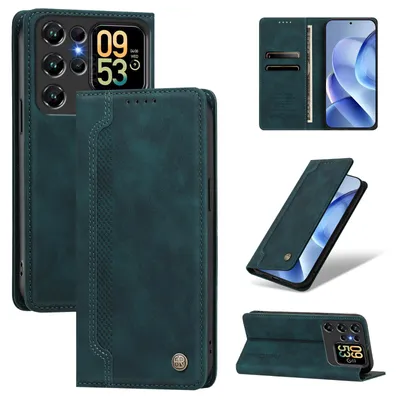 Produktbild von Handyhülle für Oukitel C62 / C62 Pro, Leder Wallet Klapphülle mit Standfunktion, Stoßfeste Schutzhülle Grün
