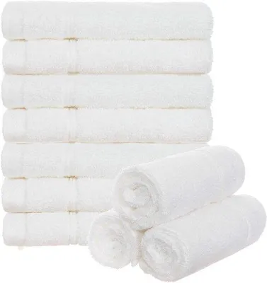 Produktbild von Ibenzoa® 10er-Set weiche Baumwoll-Seiftücher mit Aufhängeschlaufe, 30 x 30 cm, 100% Baumwolle, weiß – für Bad & Haushalt
