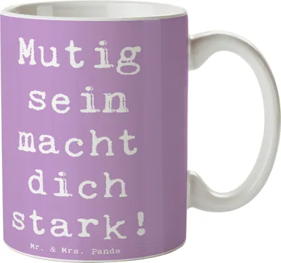 Produktbild von Mr. & Mrs. Panda Pott Spruch Angst überwinden - Lavendeltraum - Geschenk, Selbstvertrauen, Gefühle, Tasse, Kaffeebecher, Vertrauem, Becher, Henkelbecher, Motivation