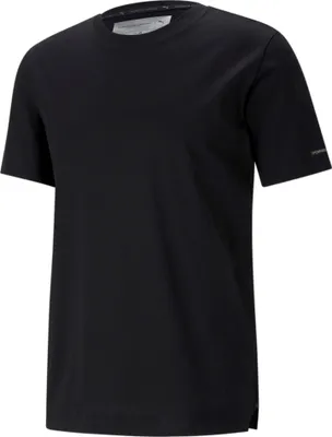 Produktbild von Porsche Design T-Shirt Classic Puma, Offizieller Fanartikel, Schwarzes T-Shirt mit Porsche Design Schriftzug und seitlichen Schlitzen, 100% Baumwolle