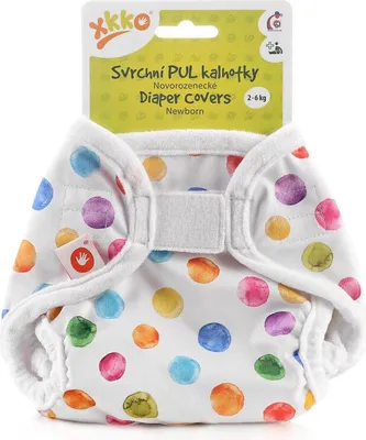 Image de xkko Culotte Newborn Velcro Watercolour Polka Dots