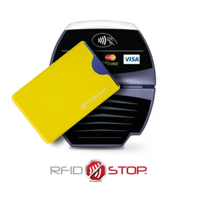 Produktbild von RFID NFC Schutzhülle Blocker EC Kartenhülle Datenschutz Karte Hülle Blocker Gelb / KORUMA®