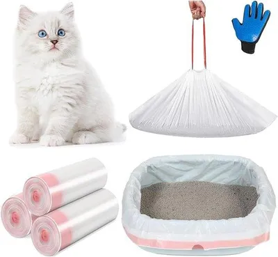 Produktbild von Katzenstreu-Beutel mit Zugband, Massage-Handschuhe, 30 Stück, XL