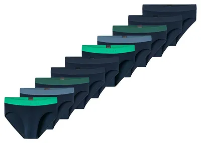 Produktbild von Schiesser 10er Pack 95/5 Baumwolle Rio Slip / Unterhose Sportlicher Webgummibund, Bequeme Beinausschnitte, Angenehm weich und formstabil blau 5