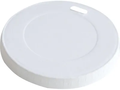 Produktbild von Flachdeckel für Pappbecher weiß DM 80mm Pappe mit Trinköffnung VE=20x50 Stück