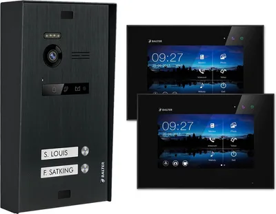 Produktbild von BALTER EVO Aufputz Schwarz 2-Draht BUS 7" Monitor Schwarz Video Türsprechanlage Set 2 Familienhaus