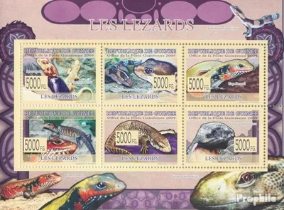 Produktbild von Briefmarken Guinea 2009 Mi 6403-6408 Kleinbogen (kompl. Ausgabe) postfrisch Eidechsen