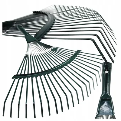 Obrázek produktu pro Zahradní hrábě na listí a trávu, 42 cm, kovové