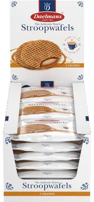 Zdjęcie produktu dla Daelmans Stroopwafels Caramel Jumbo Duo 1404g – opakowanie 2 szt., bardzo duże i chrupiące