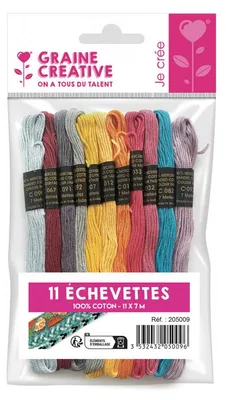 Produktbild von Graine Creative Nähset mit 11 Baumwollsträngen