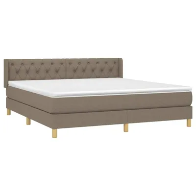 Obrázek produktu pro vidaXL Postel Boxspring s matrací Taupe 160x200 cm Látka
